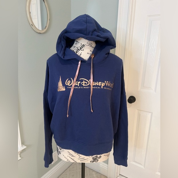 Walt Disney World 50th Anniversary Navy Iridescent Castle Sweatshirt | Size S - Picture 8 of 11